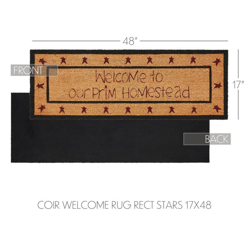 Connell Coir Welcome Rug Rect Stars 17x48