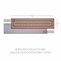 Custom House Burgundy Tan Jacquard Indoor/Outdoor Rug/Runner Rect 22x96