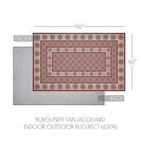 Custom House Burgundy Tan Jacquard Indoor/Outdoor Rug Rect 60x96