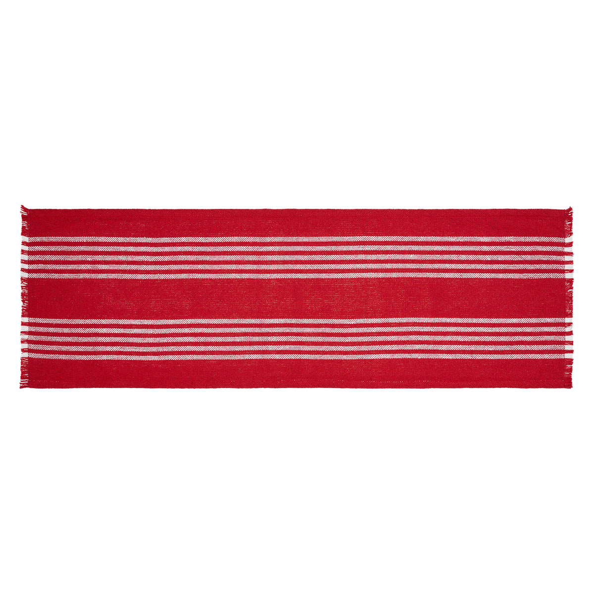 Arendal Red Stripe Runner Fringed 12x36