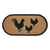 Down Home Rooster & Hens Coir Rug Oval 17x36