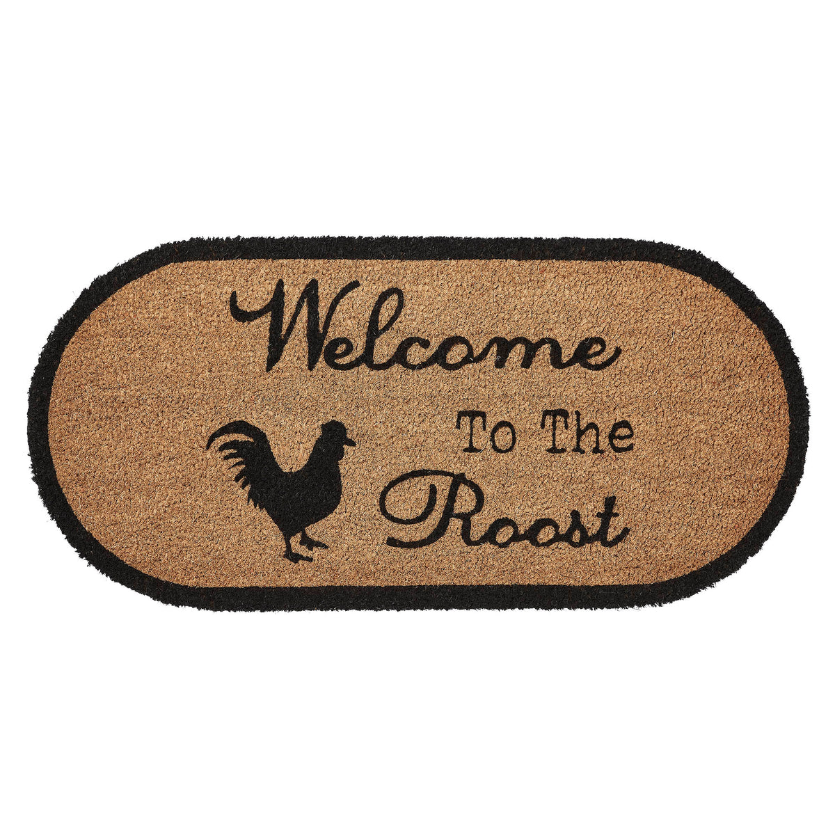 Down Home Welcome to the Roost Coir Rug Oval 17x36