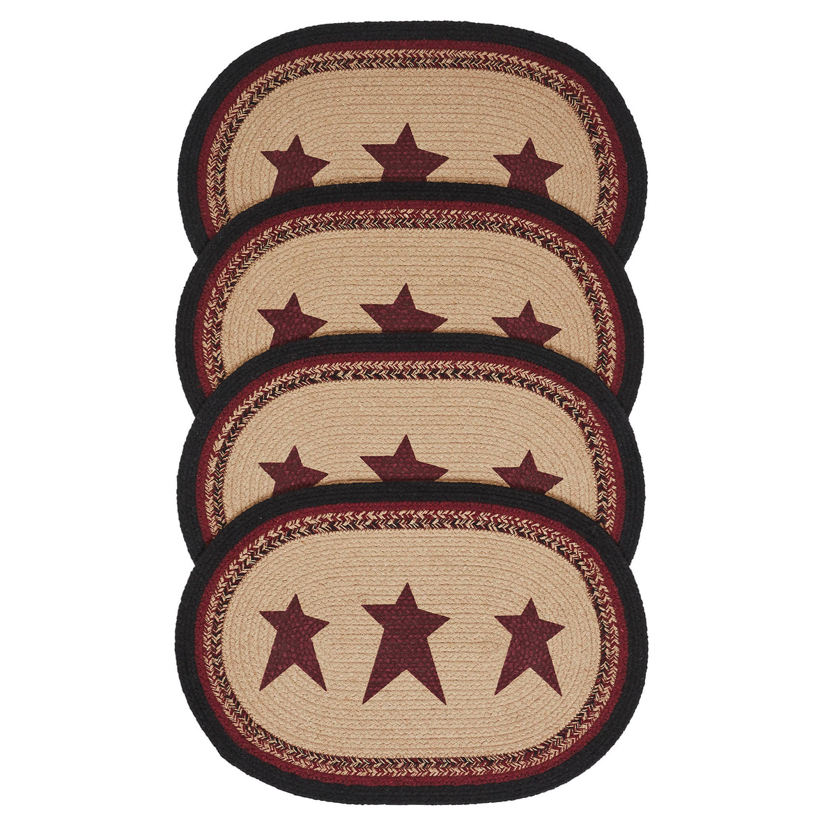 Connell Oval Placemat Stencil Stars Set of 4 13x19