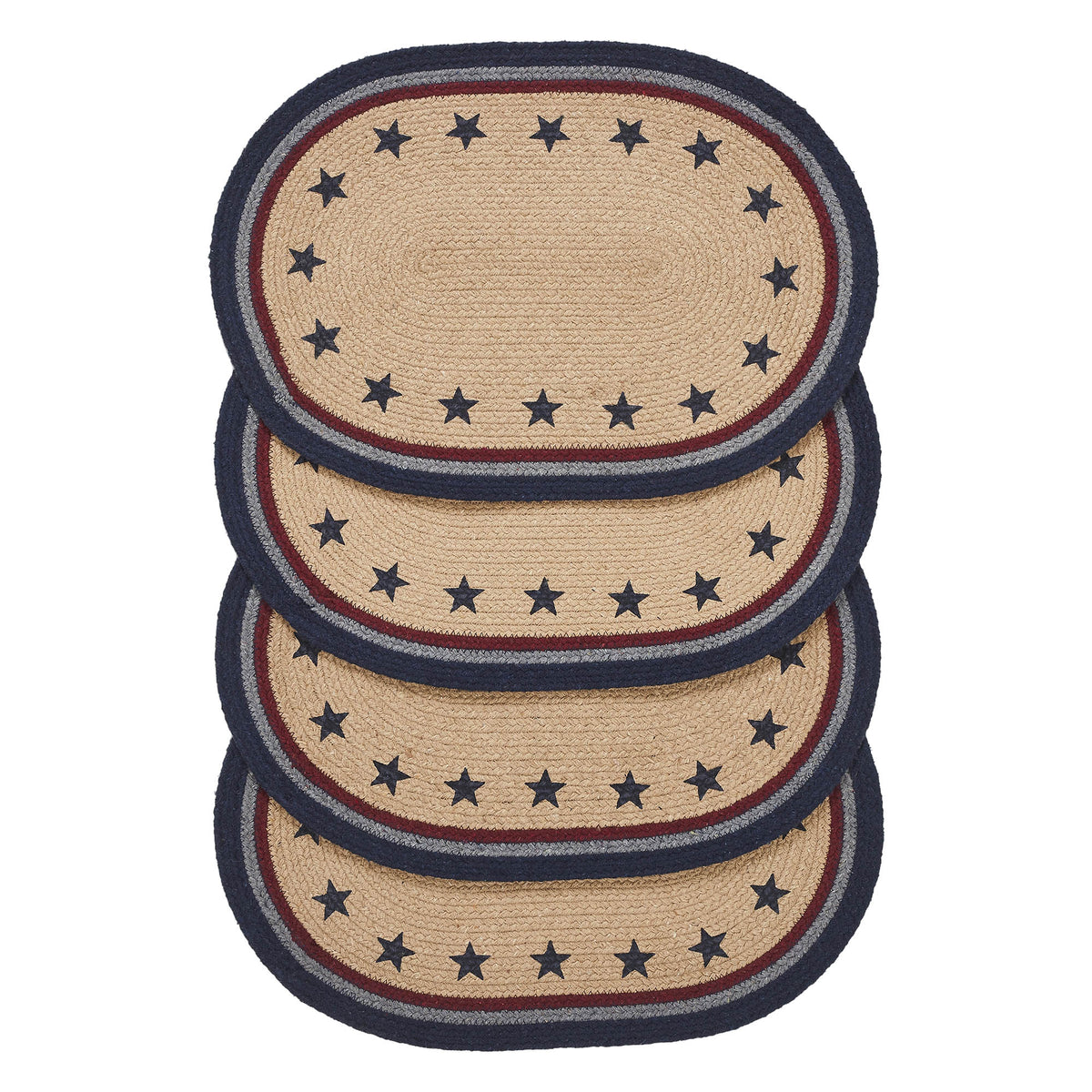 My Country Oval Placemat Stencil Stars Set of 4 13x19