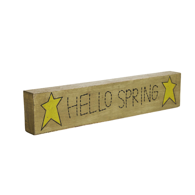 Hello Spring Wooden Sign 3x14