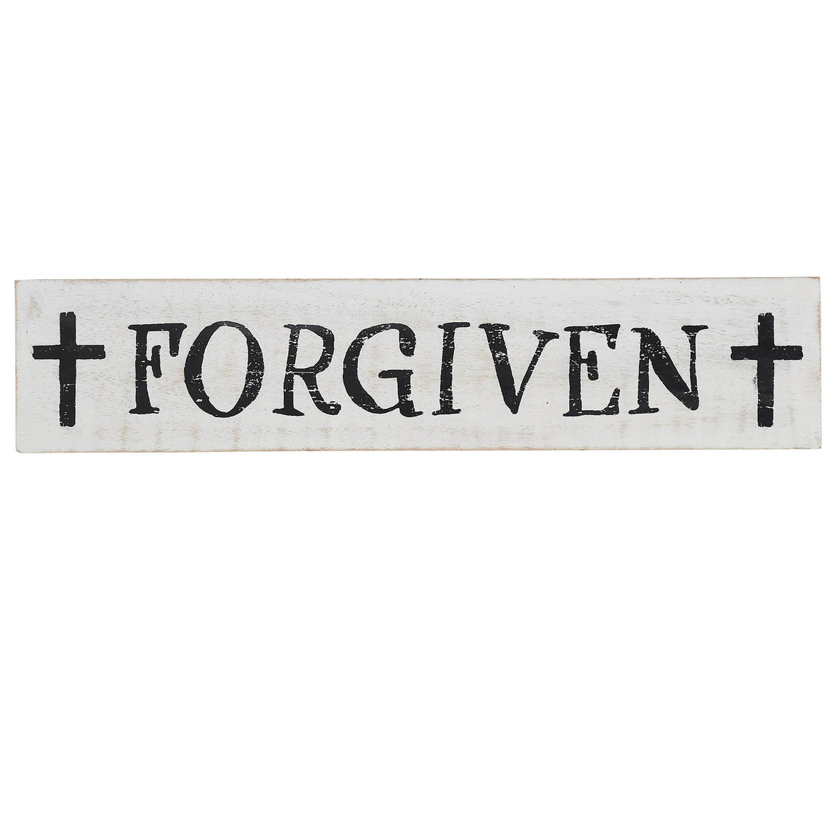 Forgiven with Crosses Wooden Sign 3x14