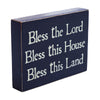 Bless The Lord Blue Wooden Sign 6x8x1.5