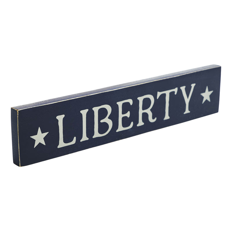 Navy Liberty Wooden Sign 3x14