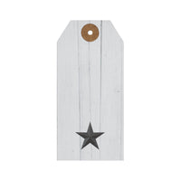 Faceted Barn Star Barnwood Paper Tag Charcoal 4.75x2.25 w/ Twine Set of 50