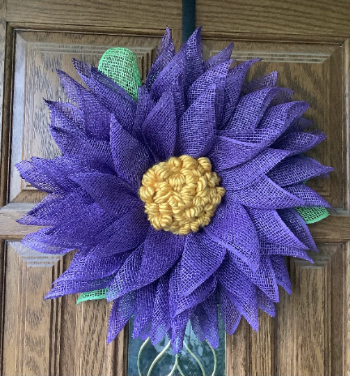 Burlap popular flower wreath