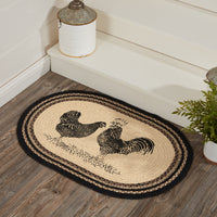 Sawyer Mill Charcoal Poultry Jute Rug Oval 20x30