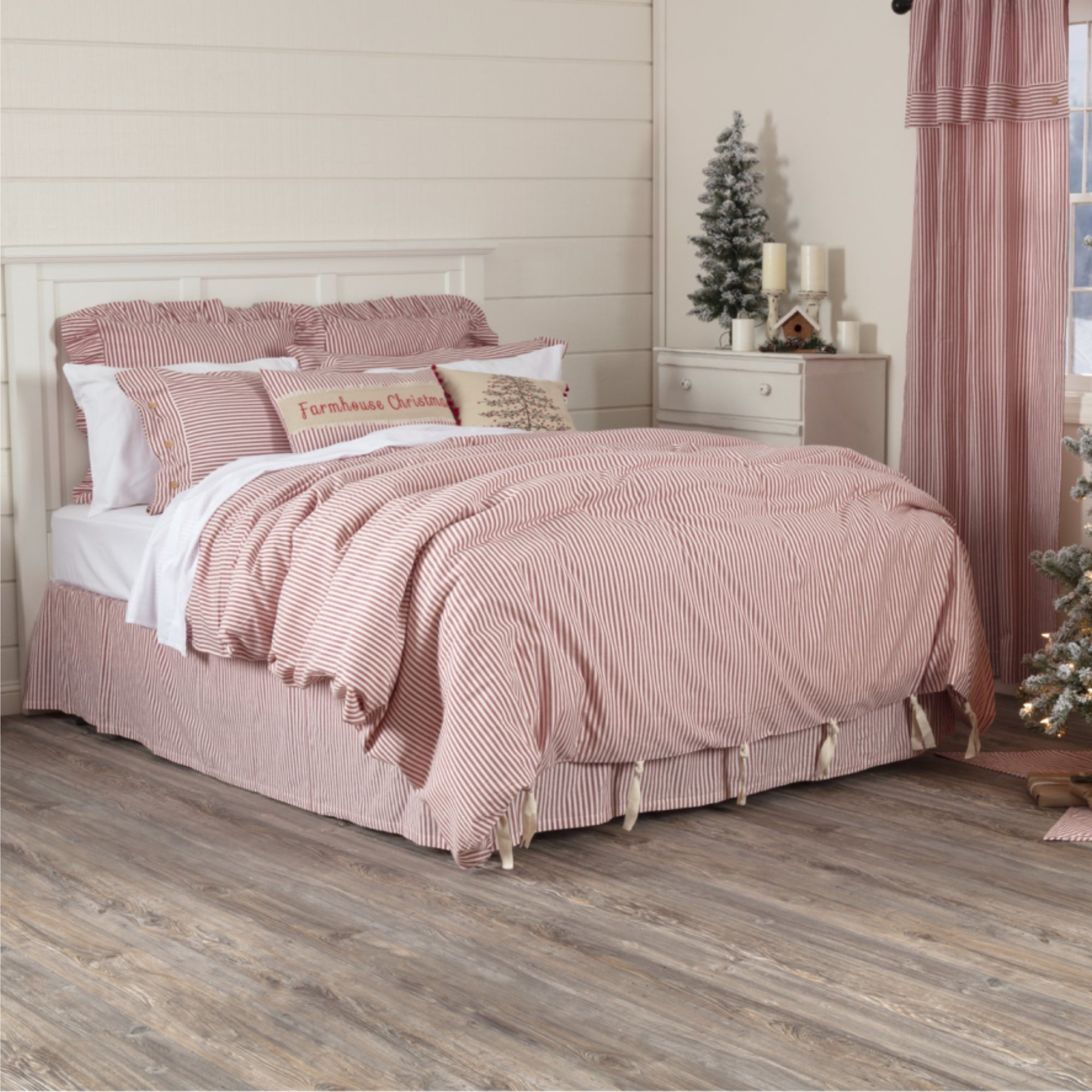 Farmhouse Ticking Red