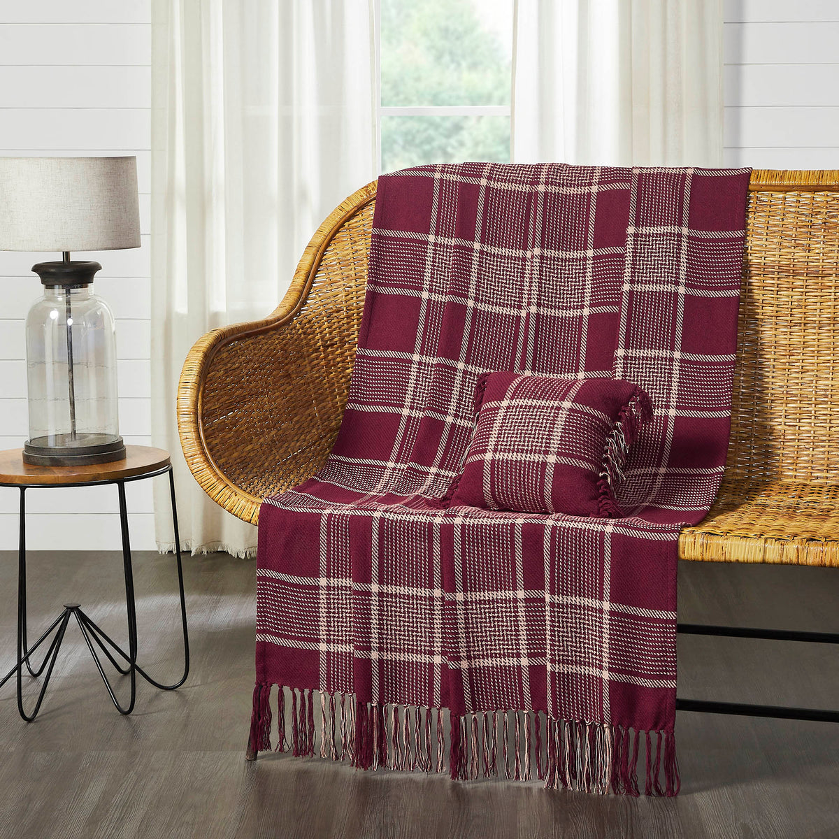 Eston Burgundy Tan Plaid