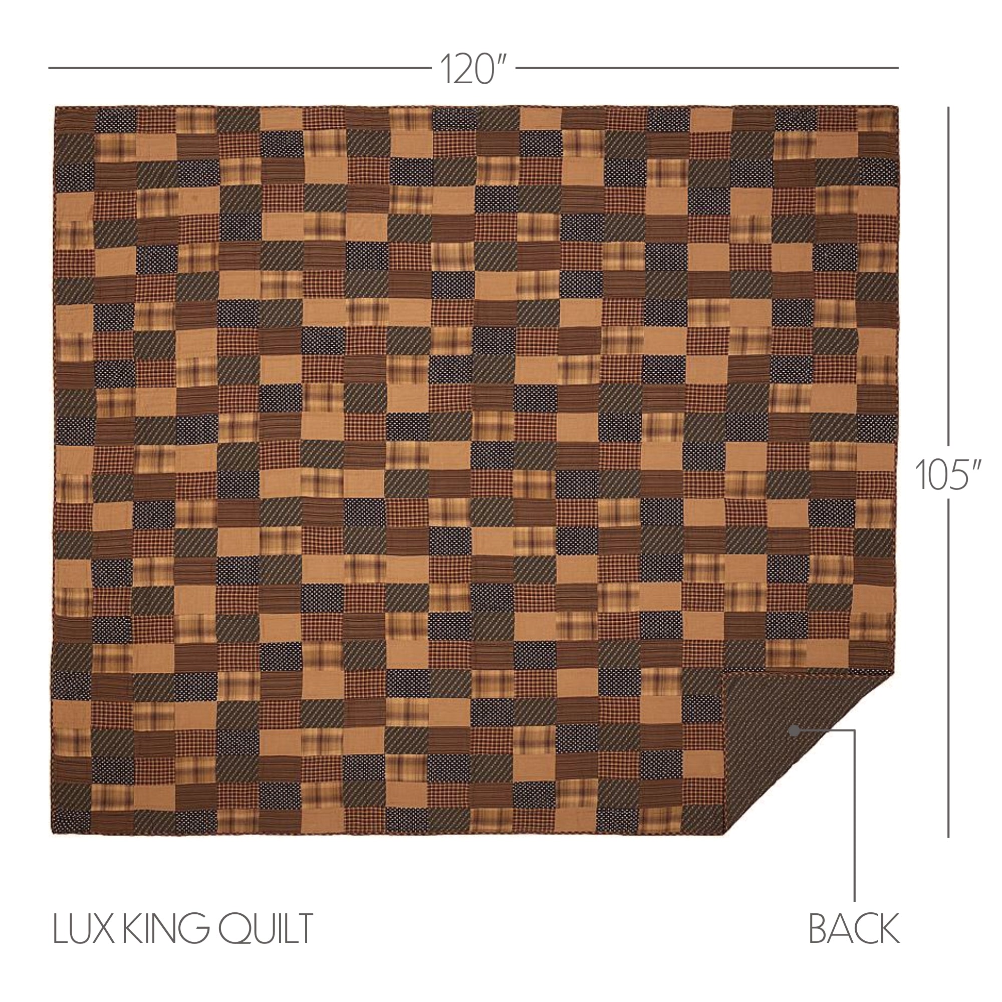 Patriotic Patch Luxury King Quilt 120Wx105L