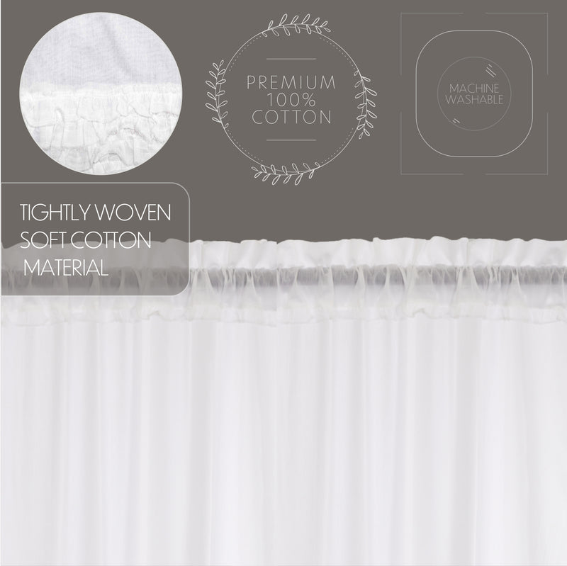 White Ruffled Sheer Tier Set of 2 L24xW36 **BACKORDERED UNTIL DECEMBER 2024**