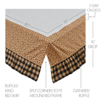 Pip Vinestar Ruffled King Bed Skirt 78x80x16