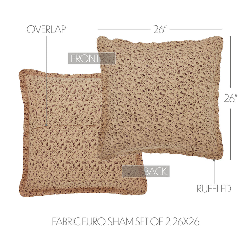 Pip Vinestar Fabric Euro Sham Set of 2 26x26