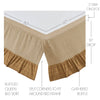 Connell Ruffled Queen Bed Skirt 60x80x16