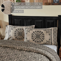 Custom House Black Tan Jacquard Standard Pillow Case Set of 2 21x30+4