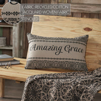 Custom House Black Tan Jacquard Amazing Grace Pillow 14x22