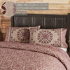 Custom House Burgundy Tan Jacquard Standard Pillow Case Set of 2 21x30+4