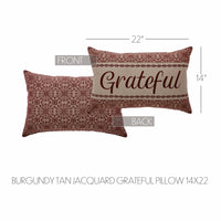 Custom House Burgundy Tan Jacquard Grateful Pillow 14x22