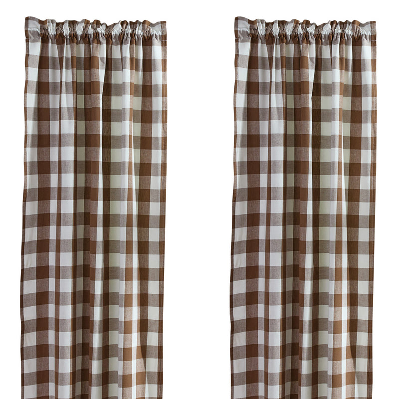 WICKLOW LINED PANEL PAIR. 84" L-BROWN AND CREAM