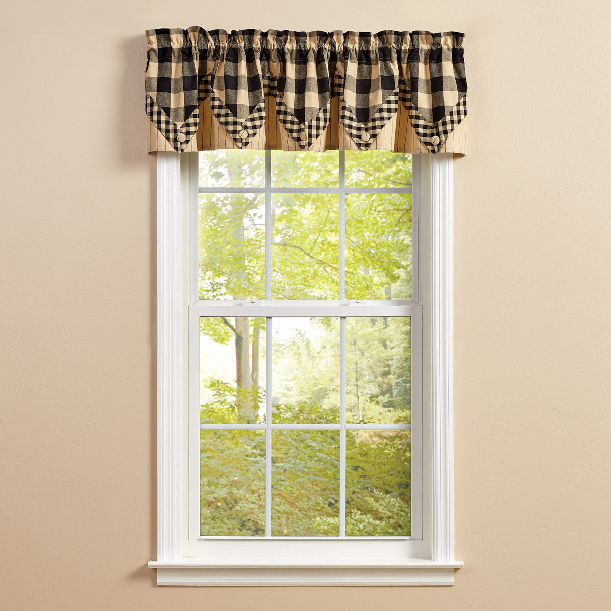 WICKLOW LINED POINT VALANCE BLACK 72X15