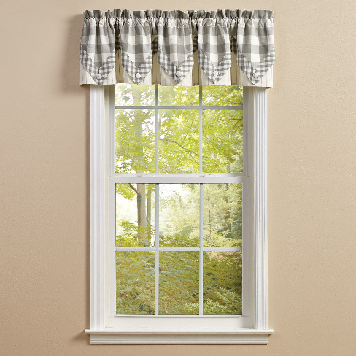 WICKLOW LINED POINT VALANCE DOVE 72X15