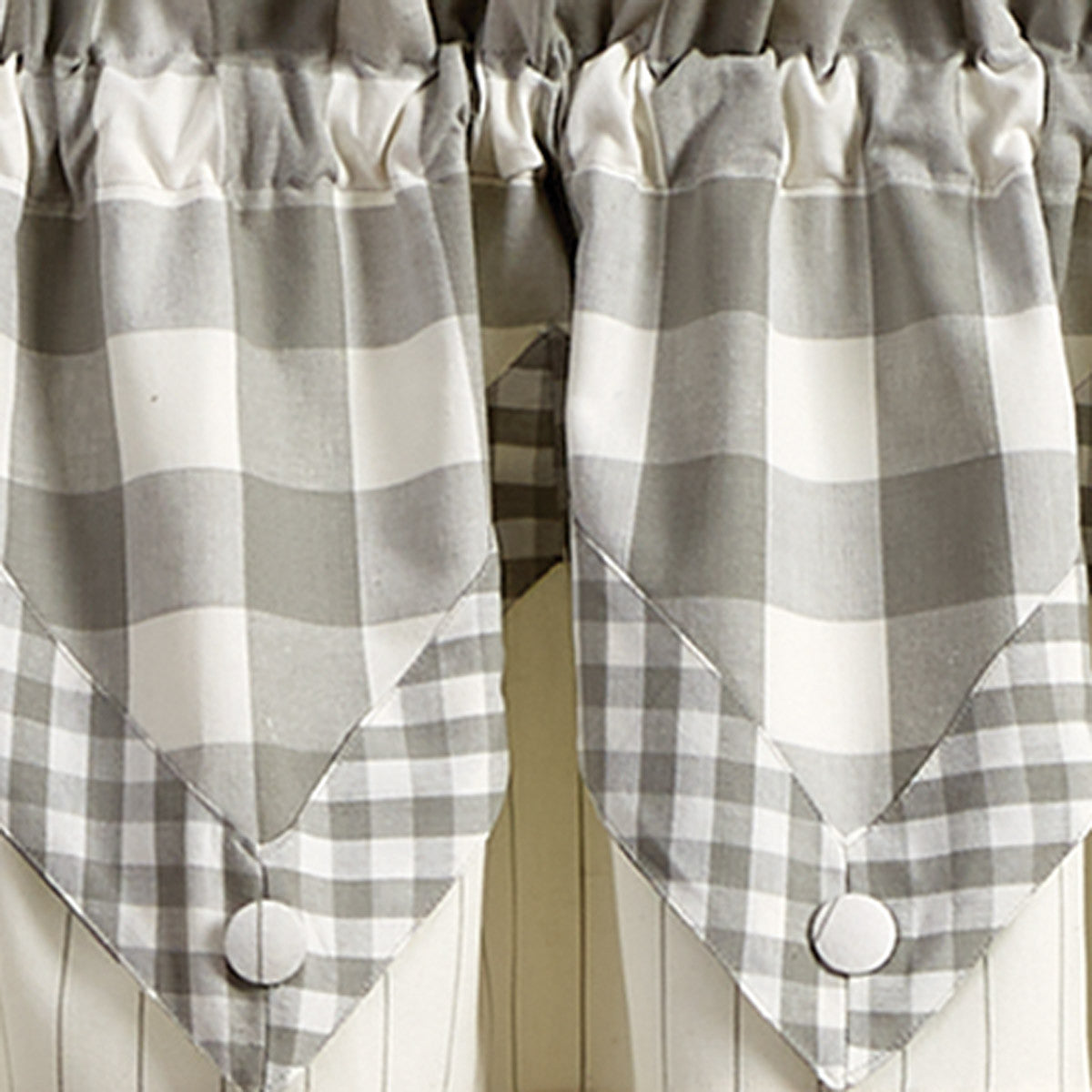 WICKLOW LINED POINT VALANCE DOVE 72X15 DETAIL