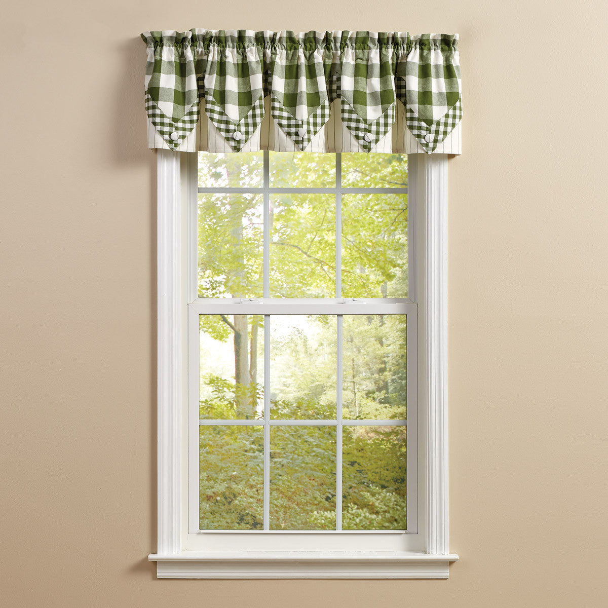 WICKLOW LINED POINT VALANCE SAGE 72X15