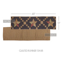 Arlington Runner Quilted Patchwork Star 13x48  **BACKORDERED UNTIL DECEMBER 2024**