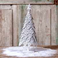 15-Inch Tin Christmas Tree in Rustic White