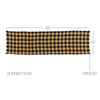 Burlap Black Check Runner Fringed 13x48