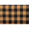 Burlap Black Check Runner Fringed 13x48