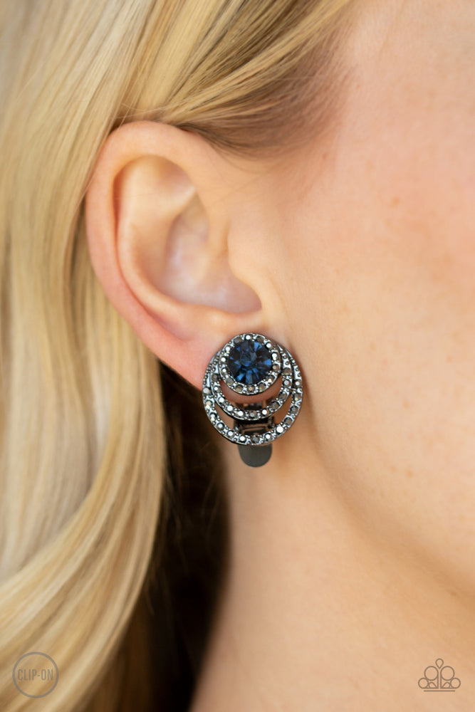 Paparazzi Epic Epicenter - Blue Clip-On Earrings