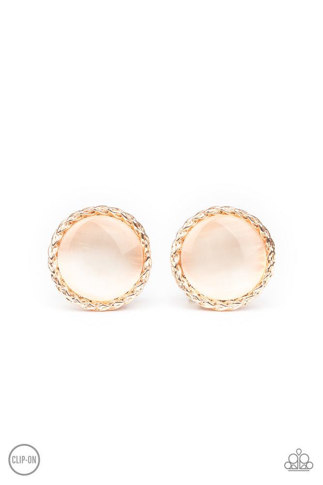 Paparazzi Get Up and GLOW - Rose Gold Clip-On Earrings