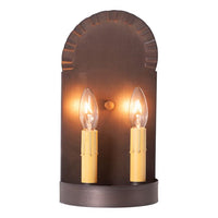 2-Light Colonial Electric Tin Sconce in Kettle Black