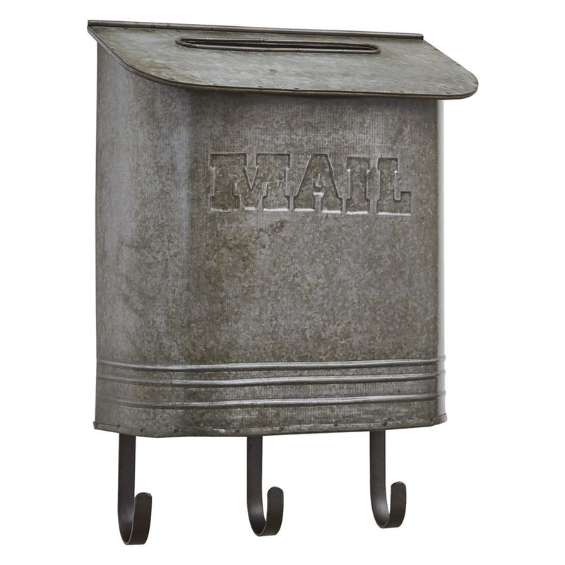 GALVANIZED MAILBOX WITH HOOKS