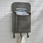 GALVANIZED MAILBOX WITH HOOKS