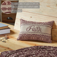 Custom House Burgundy Tan Jacquard Faith Pillow 9.5x14