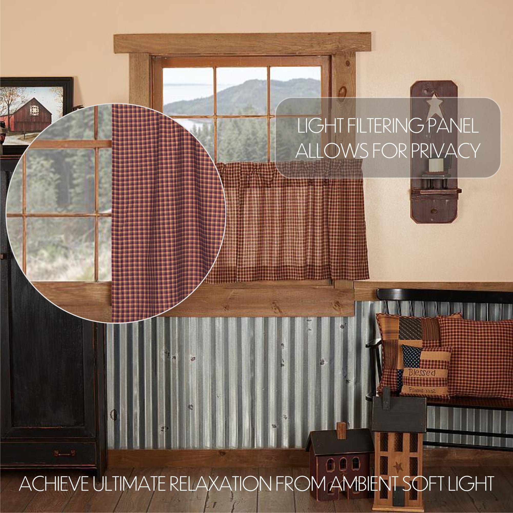 Patriotic Patch Plaid Tier Set of 2 L24xW36