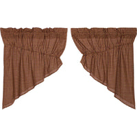 Patriotic Patch Plaid Prairie Swag Set of 2 36x36x18