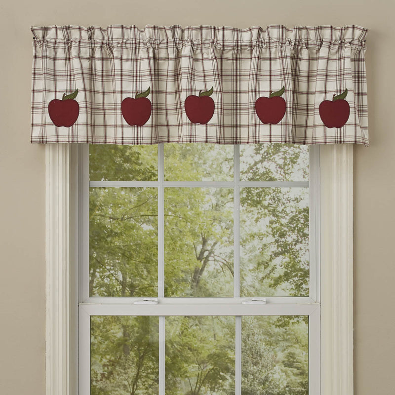 APPLE ORCHARD APPLE APPLIQUE LINED VALANCE 60X14"