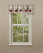 APPLE ORCHARD APPLE APPLIQUE LINED VALANCE 60X14"