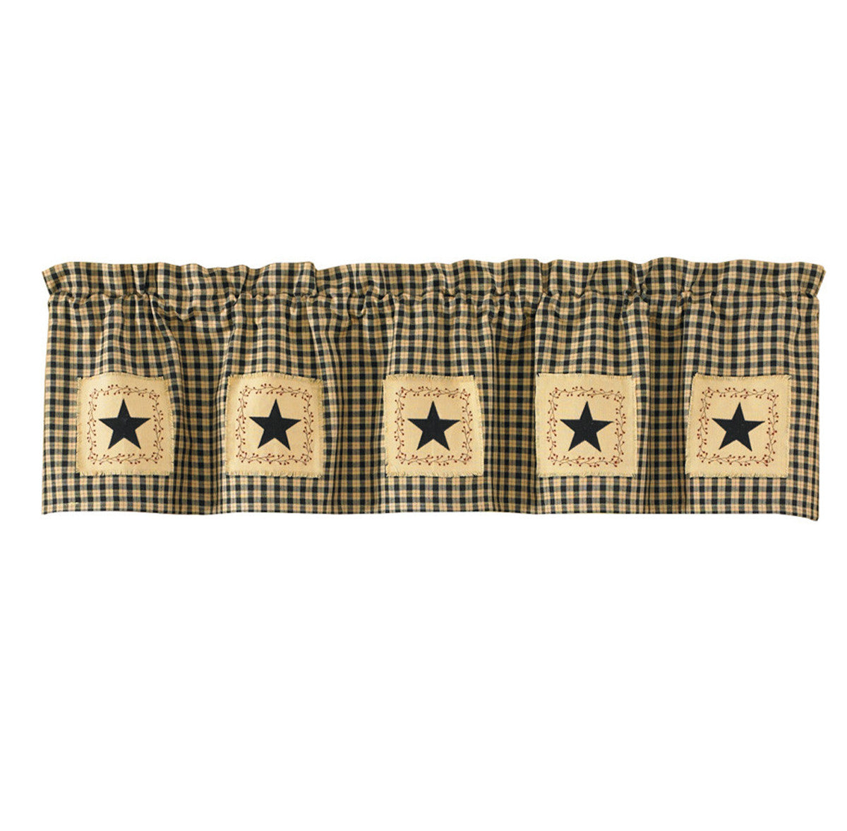 STAR PATCH LINED VALANCE 60X14"