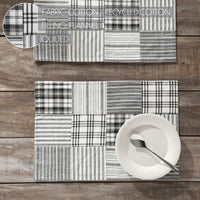 Sawyer Mill Black Quilted Placemat Set of 2 13x19