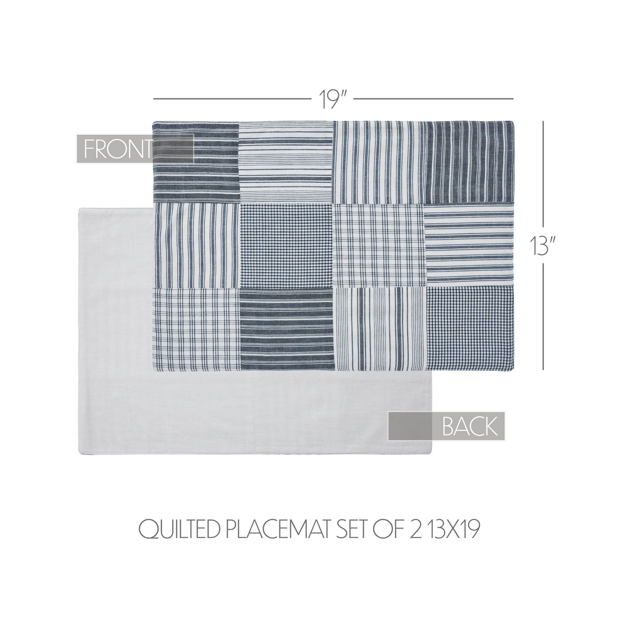 Sawyer Mill Blue Quilted Placemat Set of 2 13x19