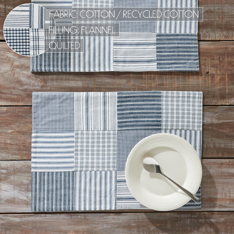 Sawyer Mill Blue Quilted Placemat Set of 2 13x19