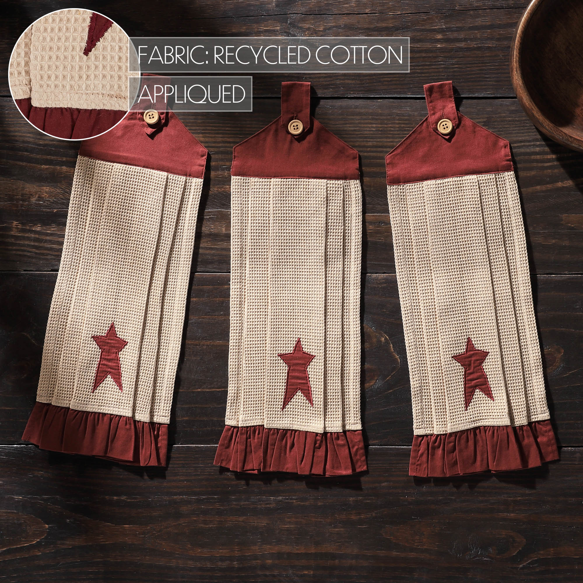 Connell Button Loop Tea Towel Set of 3